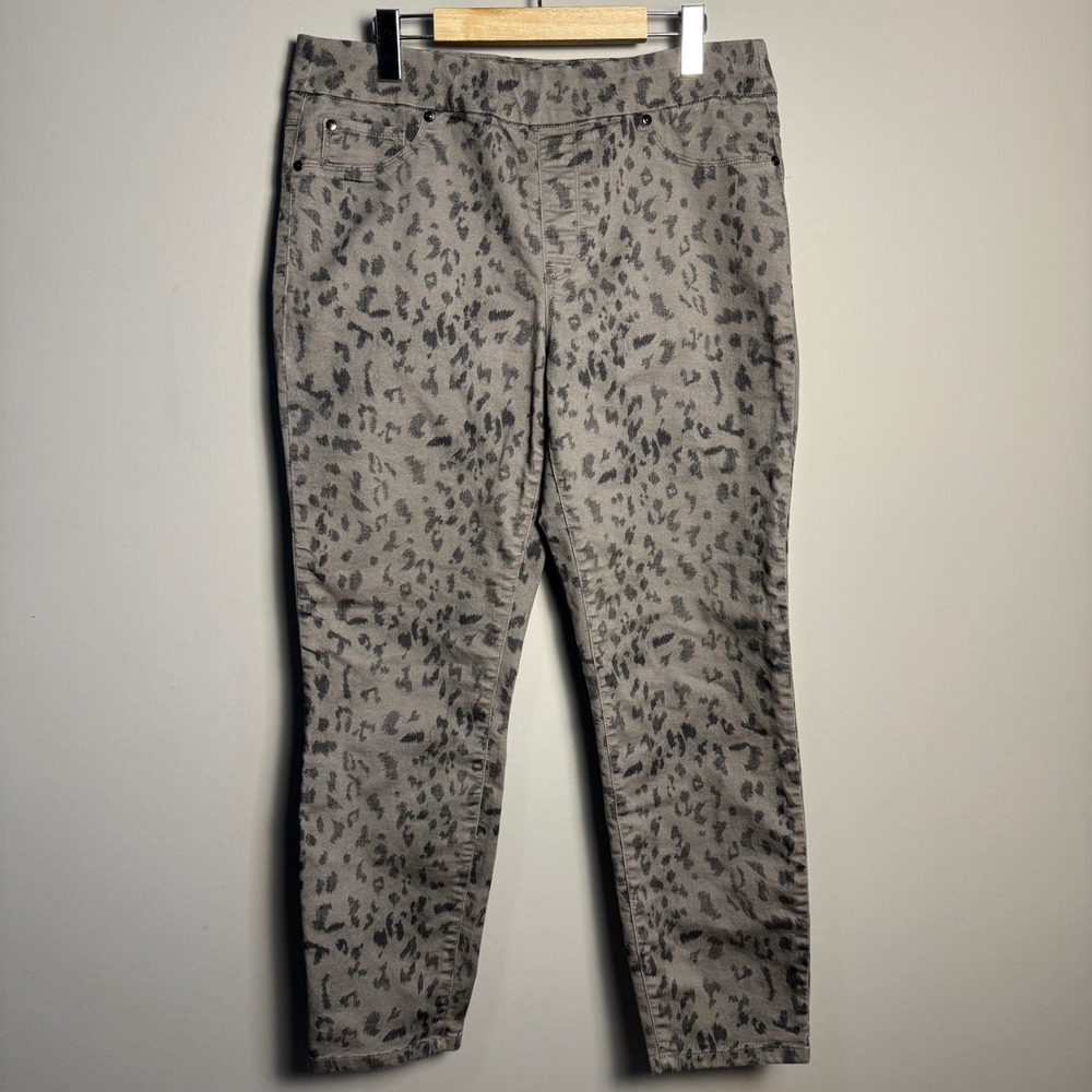 Tribal Jeans Ankle Jeggings Leopard Print Women's Size 12‎ Casual Chic Edgy Camo